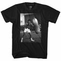 Black Muhammad Ali t-shirt featuring Muhammad Ali Punching Bag training design