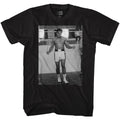 Black Muhammad Ali t-shirt featuring Muhammad Ali Jumping Rope training design