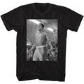 Black Muhammad Ali t-shirt featuring Muhammad Ali Sweating and Skipping training design