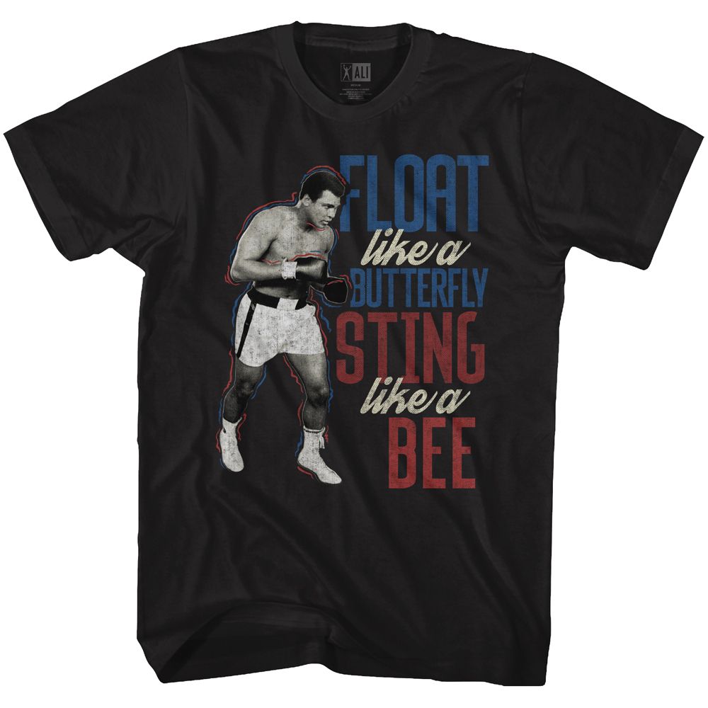 Black Muhammad Ali t-shirt featuring Muhammad Ali Like A boxing legend design
