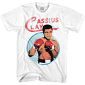 White Muhammad Ali t-shirt featuring Muhammad Ali Cassius Clay birth name design