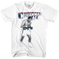 White Muhammad Ali t-shirt featuring Muhammad Ali Super Ali boxing legend design