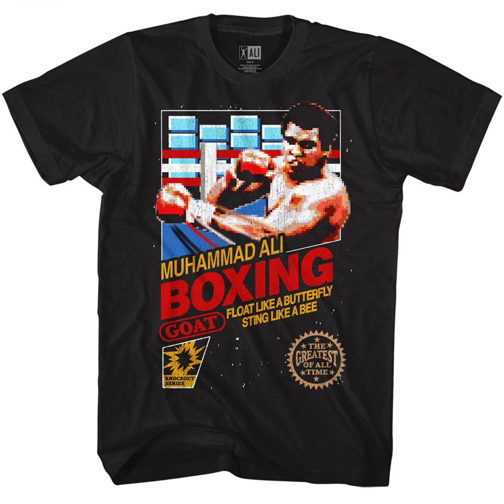 Black Muhammad Ali t-shirt featuring Muhammad Ali Boxing design