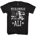 Black Muhammad Ali t-shirt featuring Muhammad Ali America patriotic design