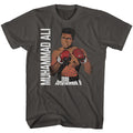 Smoke gray Muhammad Ali t-shirt featuring Muhammad Ali Round One boxing design