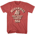 Red heather Muhammad Ali t-shirt featuring Muhammad Ali Hc64 boxing legend design