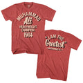 Red heather Muhammad Ali t-shirt featuring Muhammad Ali Hc64Fb boxing legend design