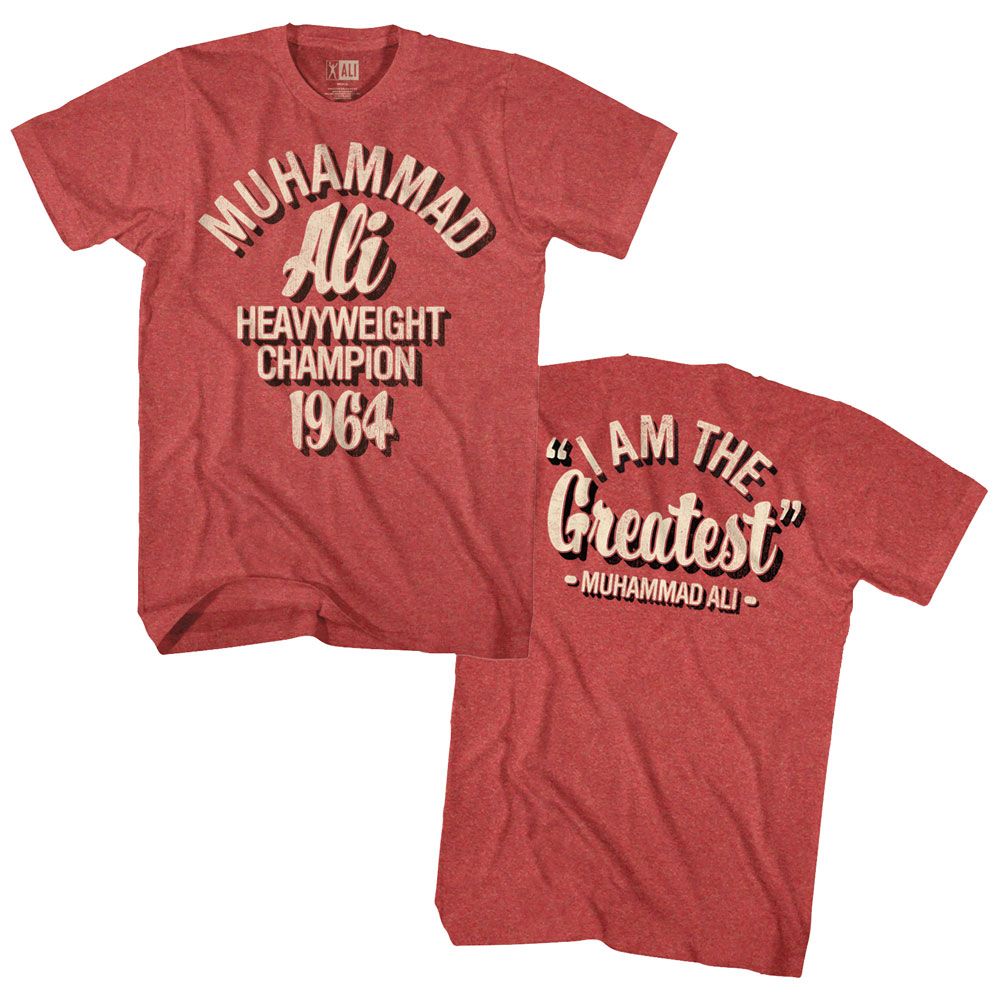 Red heather Muhammad Ali t-shirt featuring Muhammad Ali Hc64Fb boxing legend design