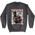 Dark heather Muhammad Ali sweatshirt featuring Muhammad Ali GOAT Greatest of All Time design