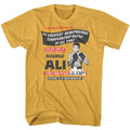 Ginger orange Muhammad Ali t-shirt featuring Muhammad Ali Telecast TV broadcast design