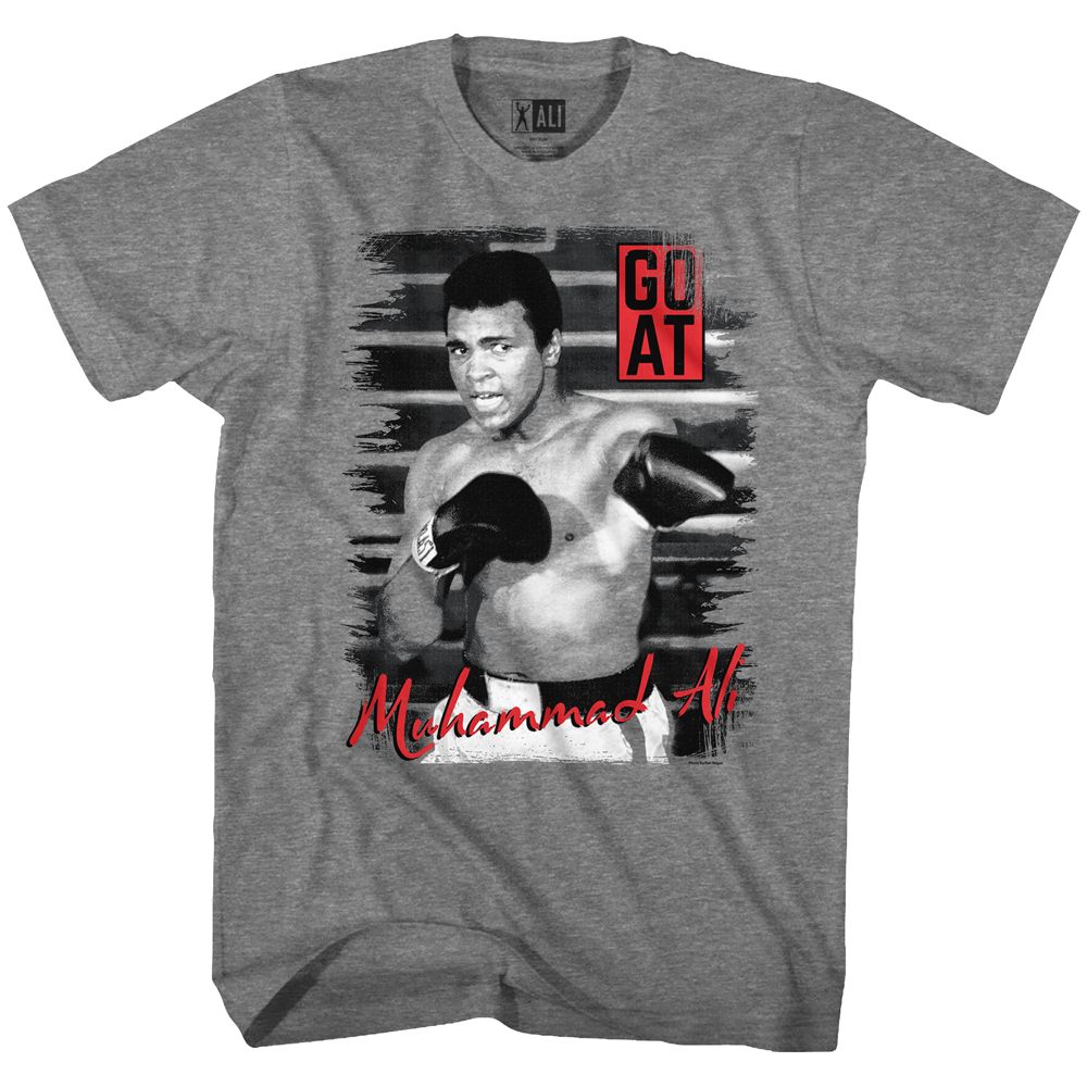 Graphite heather Muhammad Ali t-shirt featuring Muhammad Ali Jab punch boxing design