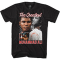 Black Muhammad Ali t-shirt featuring Muhammad Ali script collage typography design