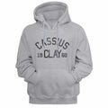 Gray heather Muhammad Ali pullover hoodie featuring a Cassius Clay 1960 design