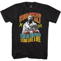 Black Muhammad Ali t-shirt featuring Muhammad Ali Float Sting tricolor design