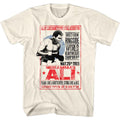 Natural Muhammad Ali t-shirt featuring Muhammad Ali 1965 vintage poster design