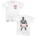 White Muhammad Ali t-shirt featuring Muhammad Ali World Champion title design