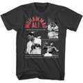 Smoke gray Muhammad Ali t-shirt featuring Muhammad Ali quote collage design