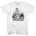 White Muhammad Ali t-shirt featuring Muhammad Ali Out Wit Out It design