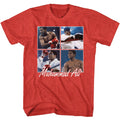 Red heather Muhammad Ali t-shirt featuring Muhammad Ali Four Squares grid design