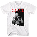 White Muhammad Ali t-shirt featuring Muhammad Ali Greatest Of All Time boxing legend design