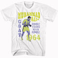 White Muhammad Ali t-shirt featuring Muhammad Ali Rumble Young Man Rumble Zaire design