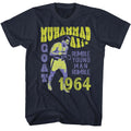 Navy Muhammad Ali t-shirt featuring Muhammad Ali Rumble Young Man Rumble Zaire design