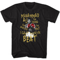 Black Muhammad Ali t-shirt featuring Muhammad Ali I Cant Be Beat quote design