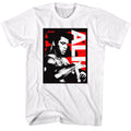 White Muhammad Ali t-shirt featuring Muhammad Ali Wrapping Hands boxing legend design