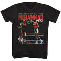 Black Muhammad Ali t-shirt featuring Muhammad Ali Fight Ring boxing design