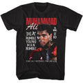 Black Muhammad Ali t-shirt featuring Muhammad Ali Sweat Photograph training design