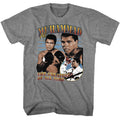 Graphite heather Muhammad Ali t-shirt featuring Muhammad Ali photo collage portrait design