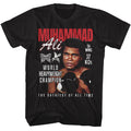 Black Muhammad Ali t-shirt featuring Muhammad Ali Heavyweight Champion design