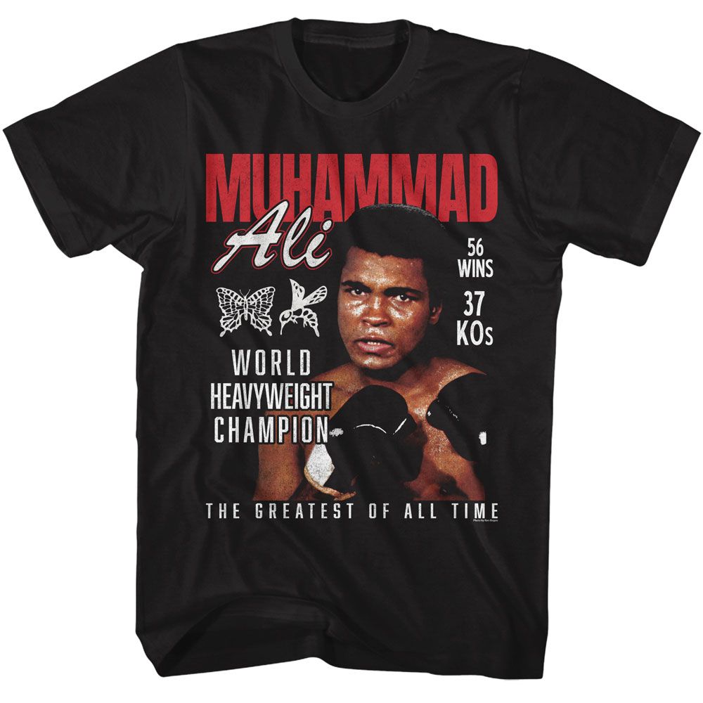 Black Muhammad Ali t-shirt featuring Muhammad Ali Heavyweight Champion design