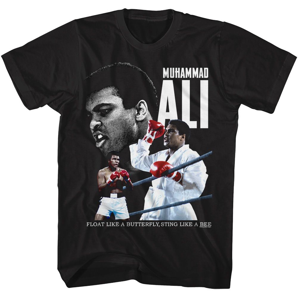 Black Muhammad Ali t-shirt featuring Muhammad Ali Triple Ali boxing legend design