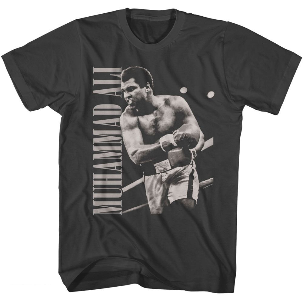 Smoke gray Muhammad Ali t-shirt featuring Muhammad Ali Fight Ring boxing design