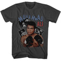 Smoke gray Muhammad Ali t-shirt featuring Muhammad Ali photos collage design