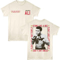 Natural Muhammad Ali t-shirt featuring Muhammad Ali Float And Sting framed front and back