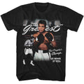Black Muhammad Ali t-shirt featuring Muhammad Ali The Greatest boxing legend design