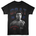 Black Muhammad Ali t-shirt featuring Muhammad Ali Wins And KOs record design