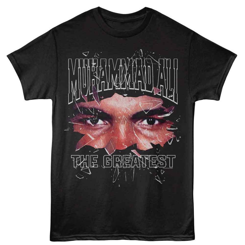 Black Muhammad Ali t-shirt featuring Muhammad Ali Shattered Glass design