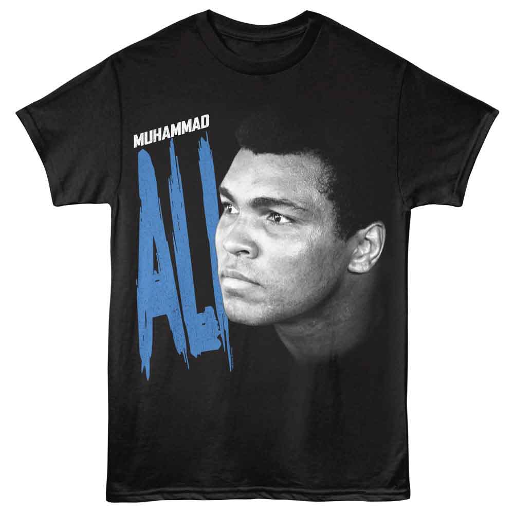 Black Muhammad Ali t-shirt featuring Muhammad Ali portrait design