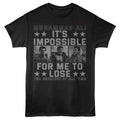 Black Muhammad Ali t-shirt featuring Muhammad Ali Impossible To Lose quote design
