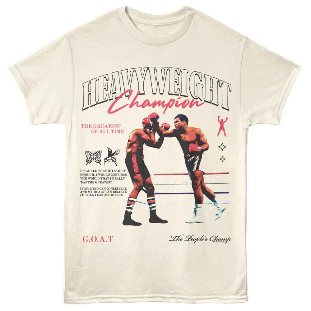Natural Muhammad Ali t-shirt featuring Muhammad Ali Heavyweight Champion design