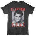 Smoke gray Muhammad Ali t-shirt featuring Muhammad Ali GOAT portrait design