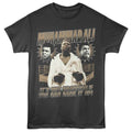 Smoke gray Muhammad Ali t-shirt featuring Muhammad Ali Not Bragging quote design