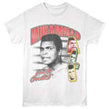 White Muhammad Ali t-shirt featuring Muhammad Ali Letters boxing legend design