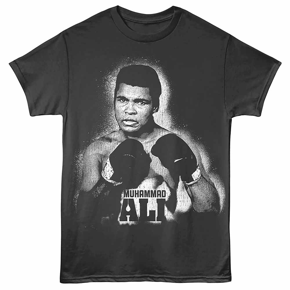 Smoke gray Muhammad Ali t-shirt featuring Muhammad Ali Dukes Up boxing legend design