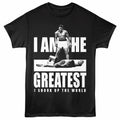 Black Muhammad Ali t-shirt featuring Muhammad Ali Shook Up boxing legend design
