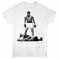 White Muhammad Ali t-shirt featuring Muhammad Ali Stand boxing legend design
