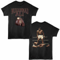 Black Muhammad Ali t-shirt featuring a Hanging Gloves Front design